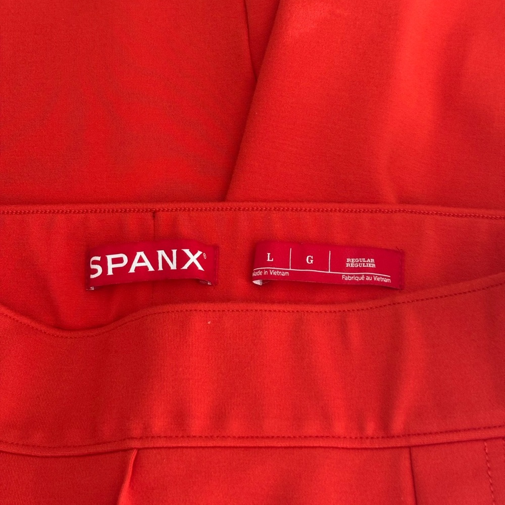 SPANX AIR ESSENTIALS WIDE LEG PANTS LIGHTWEIGHT BREATHABLE FLAT FRONT SZ L - Picture 10 of 14